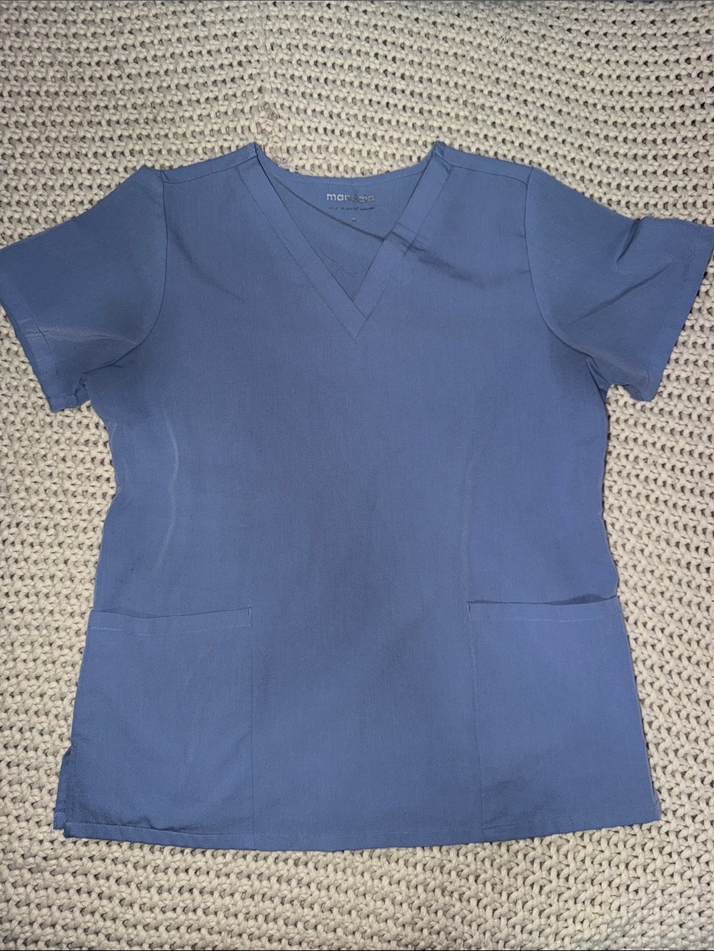 Marcel Blue V-Neck Women's Short Sleeve Scrub Top